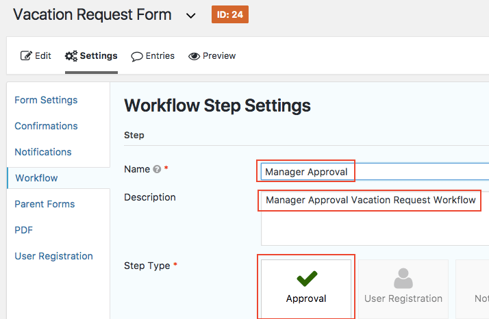 Gravity forms workflows